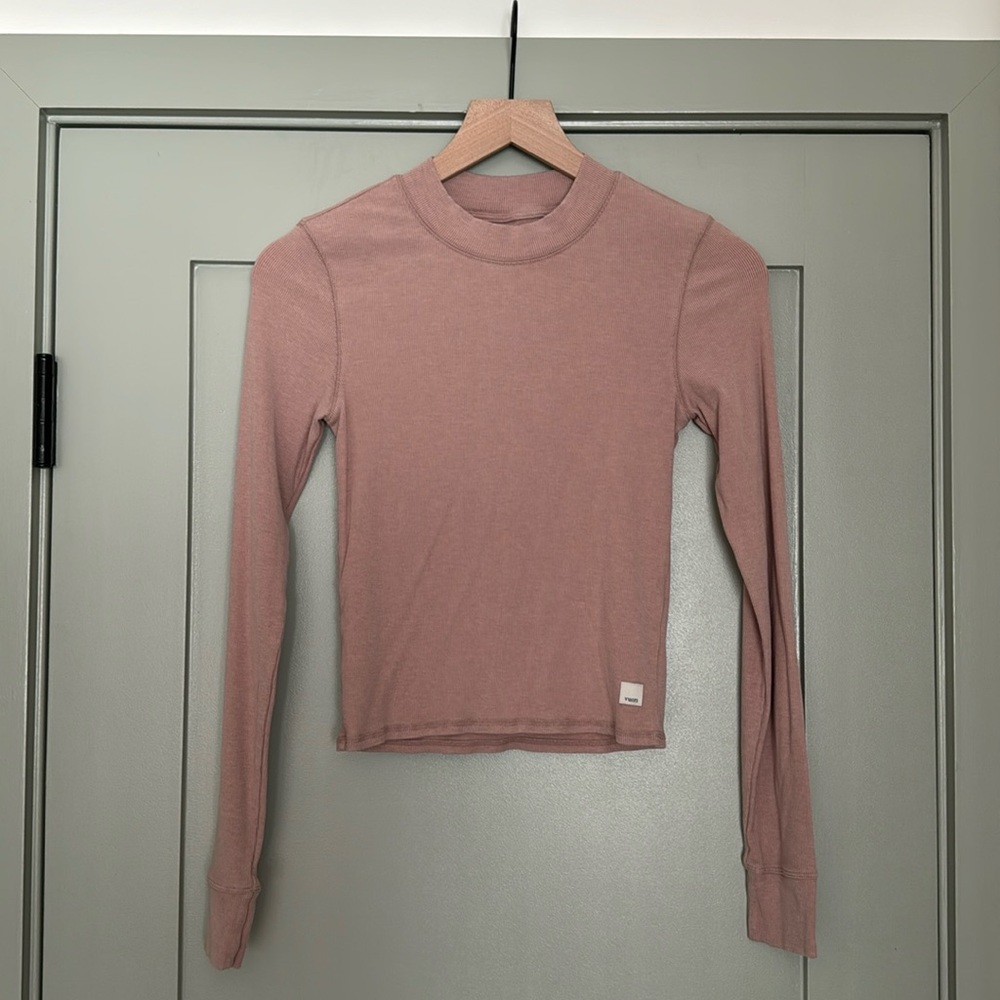Vuori Mudra Long Sleeve Ribbed Tee - Dusty Pink